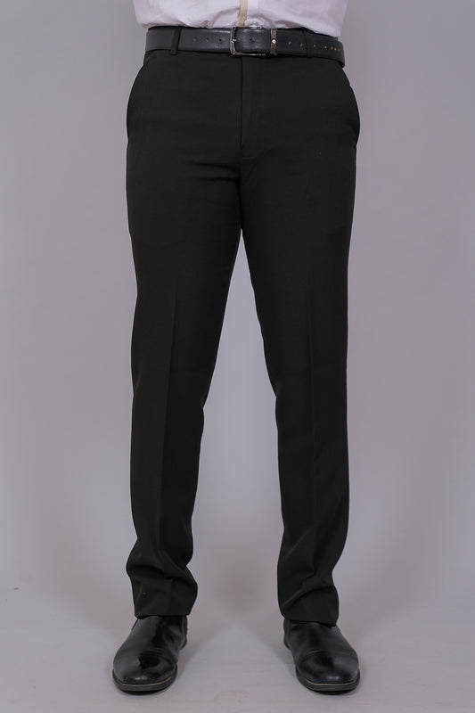 Bluebird Men's Regular Fit Black Lycra Trouser