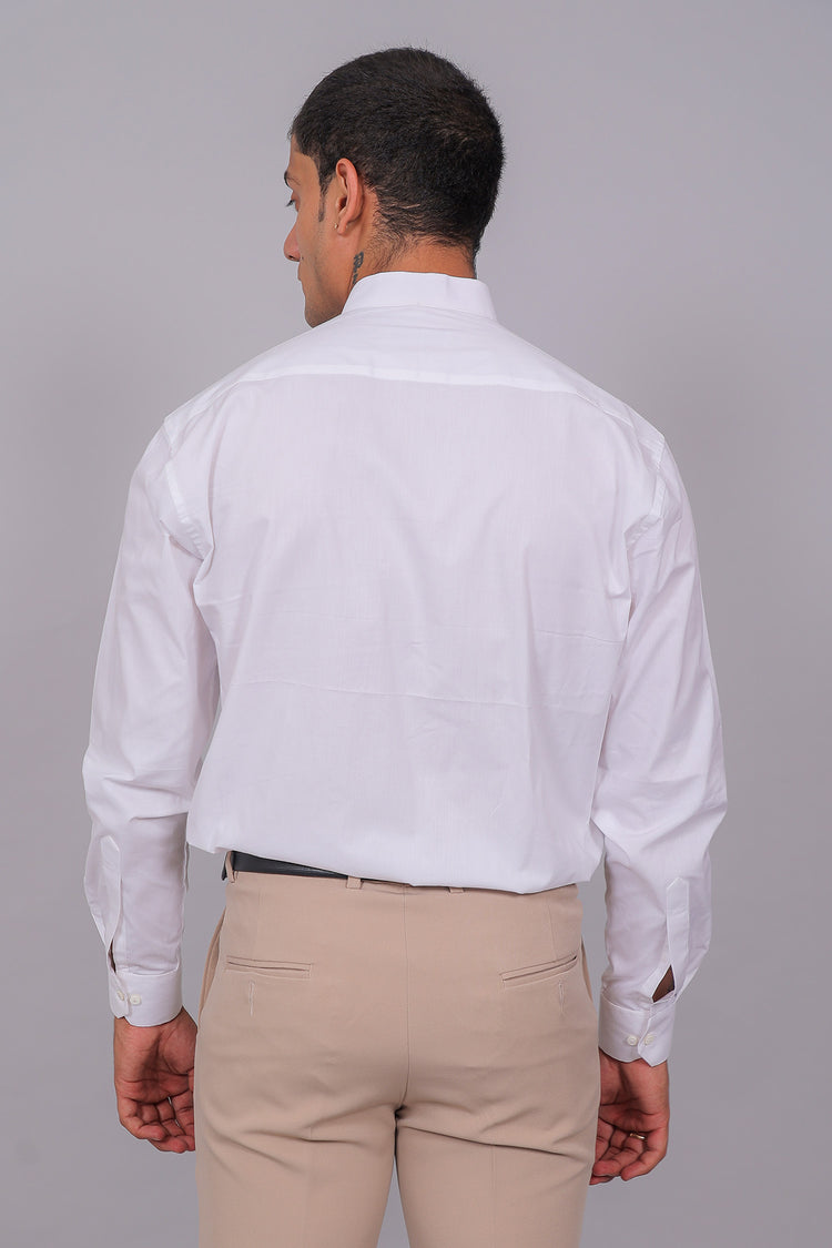 Bluebird Men’s White Shirt – Facing Design
