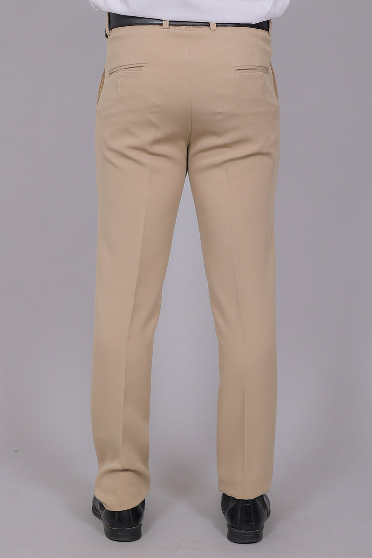 Bluebird Men's Regular Fit Bone Grey Lycra Trouser