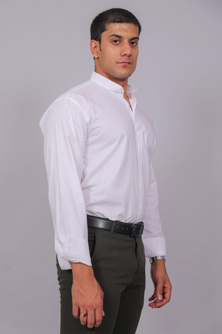 Bluebird Men’s White Shirt – Half Placket