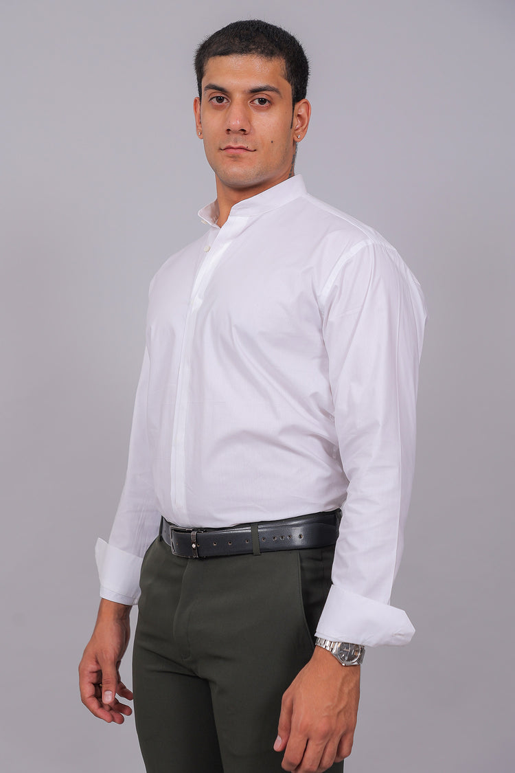 Bluebird Men’s White Shirt – Half Placket