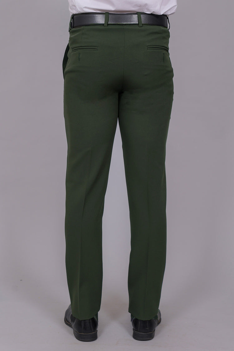 Bluebird Men's Regular Fit Sacramento Green Lycra Trouser