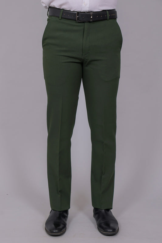 Bluebird Men's Regular Fit Sacramento Green Lycra Trouser