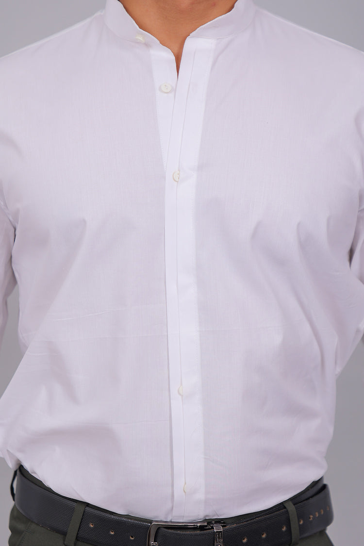Bluebird Men’s White Shirt – Half Placket