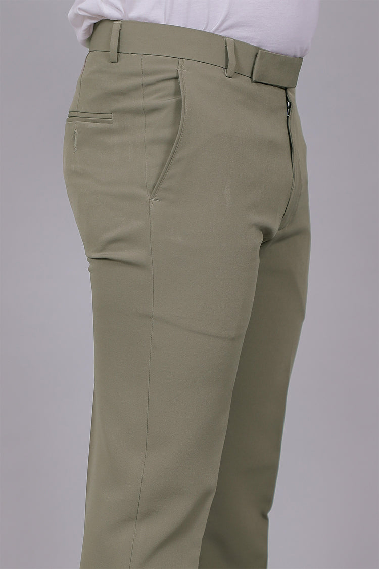 Bluebird Men's Regular Fit Nickel Grey Lycra Trouser
