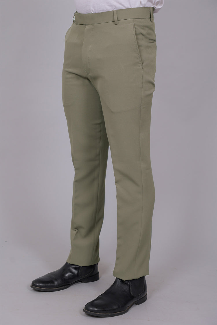 Bluebird Men's Regular Fit Nickel Grey Lycra Trouser