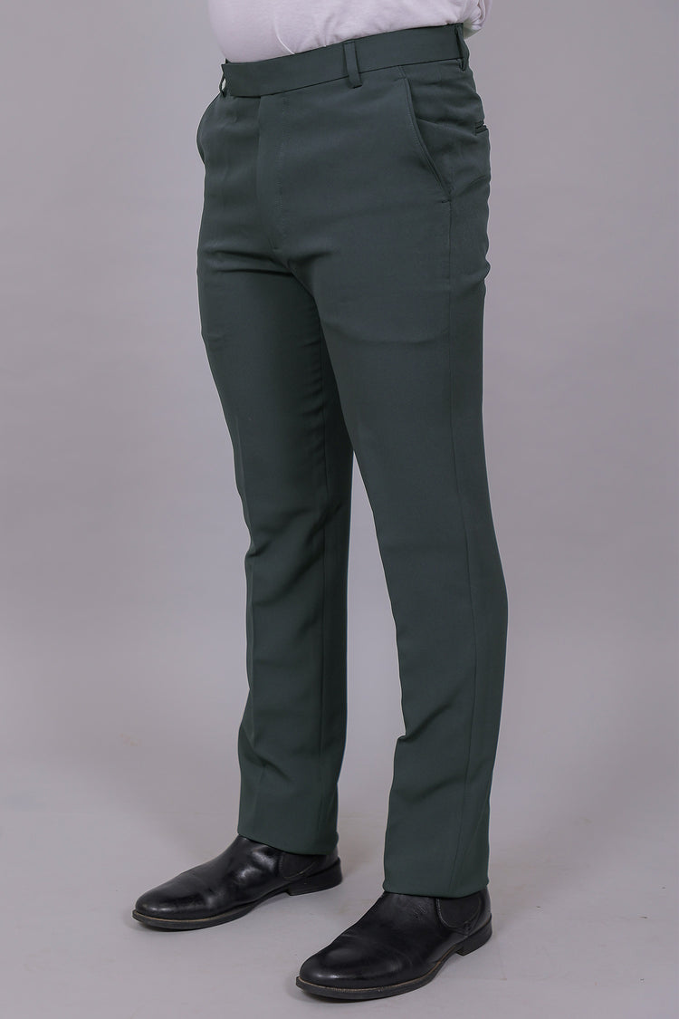 Bluebird Men's Regular Fit Charcoal Grey Lycra Trouser