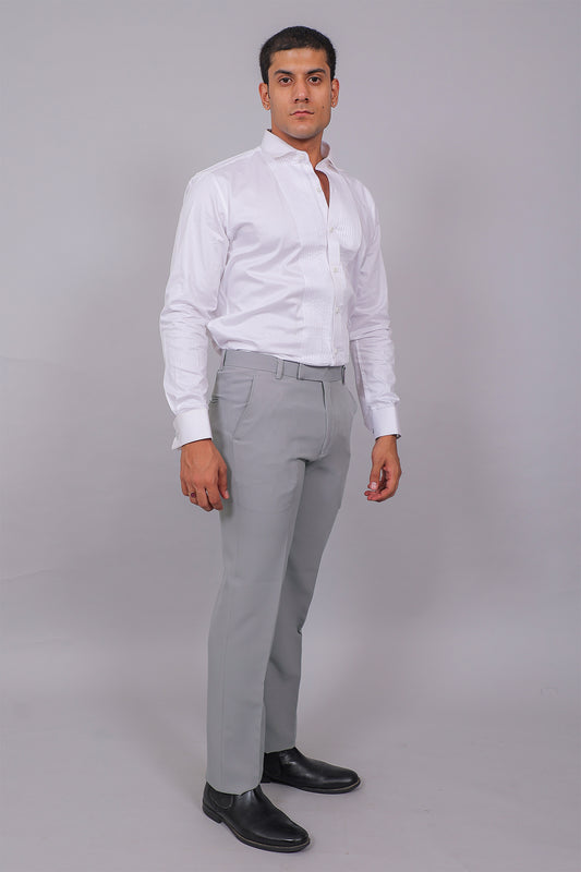 Bluebird Men's Regular Fit Slate Grey Lycra Trouser