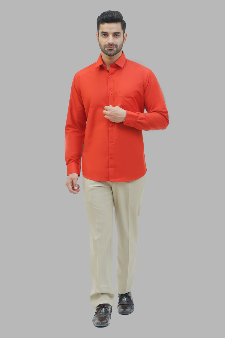 Bluebird Men's Rust Formal Shirt - Veshbhoshaa