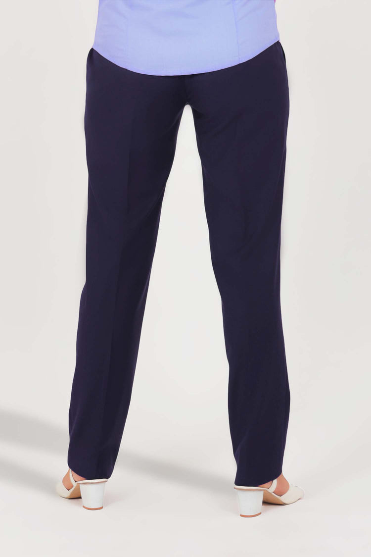 BLUEBIRD WOMEN'S NAVY BLUE LYCRA TROUSERS