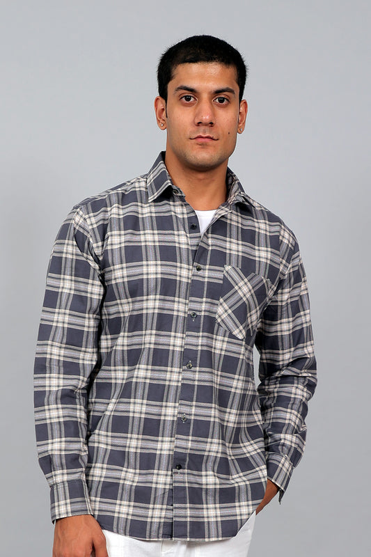 Bluebird Men’s GREEN CREAM Checked Shirt