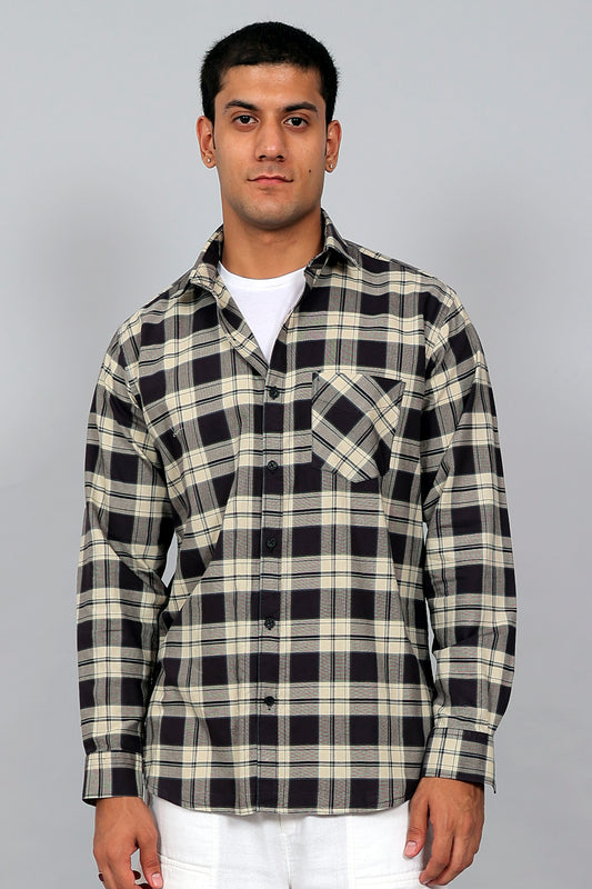 Bluebird Men’s CREAM GREEN Checked Shirt