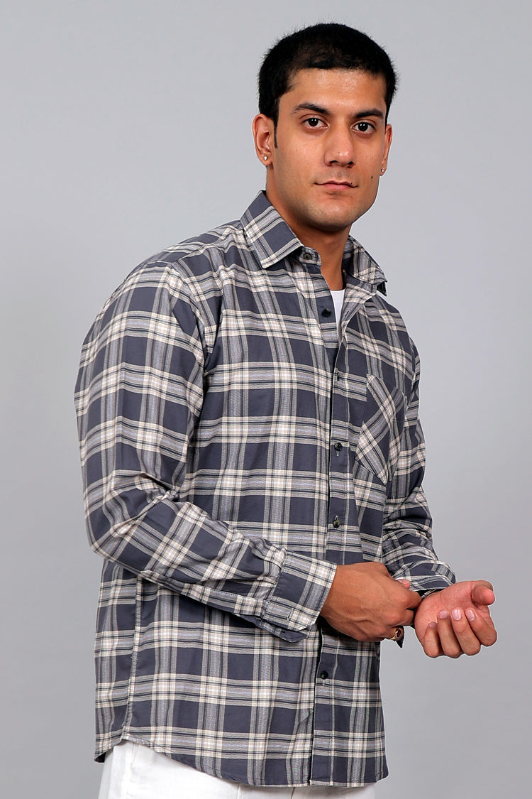 Bluebird Men’s GREEN CREAM Checked Shirt