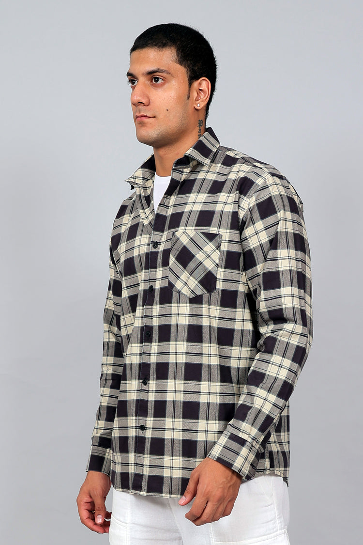 Bluebird Men’s CREAM GREEN Checked Shirt