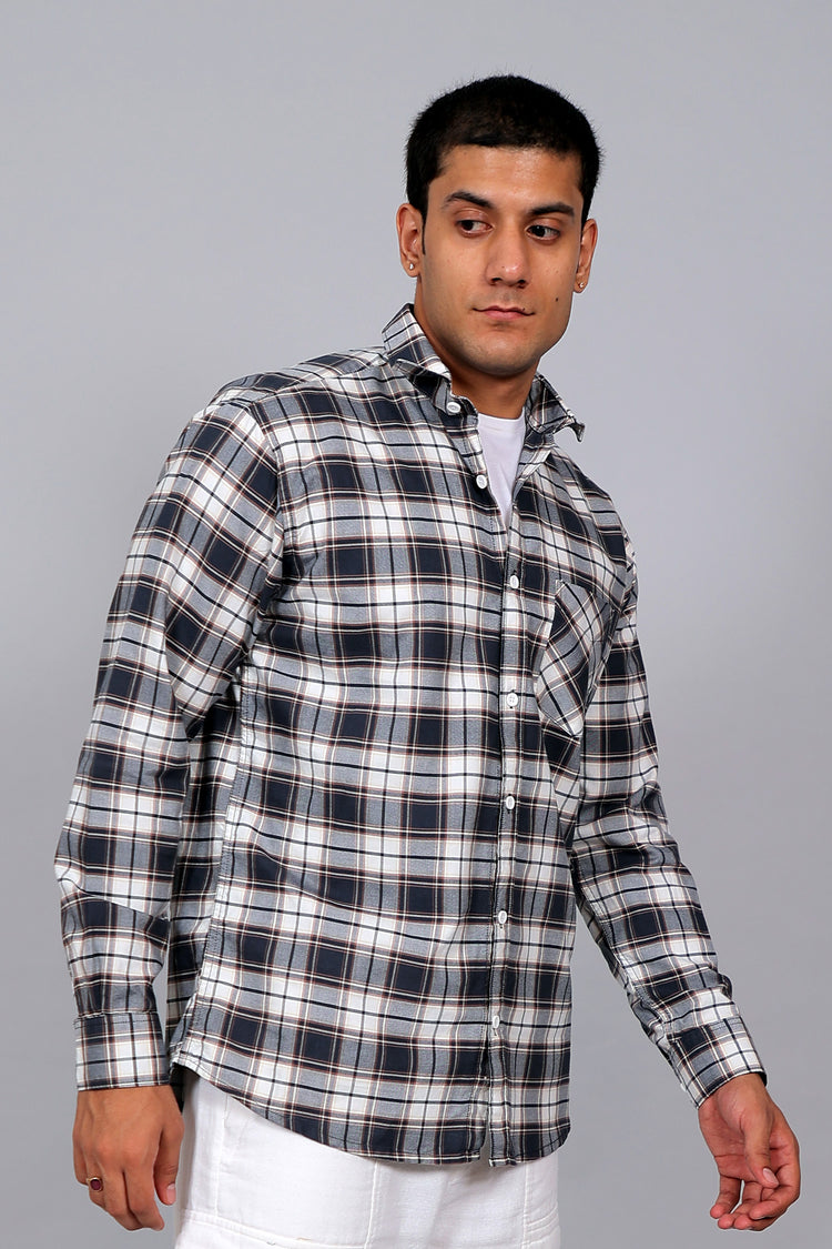 Bluebird Men’s WHITE GREEN PINK Checked Shirt
