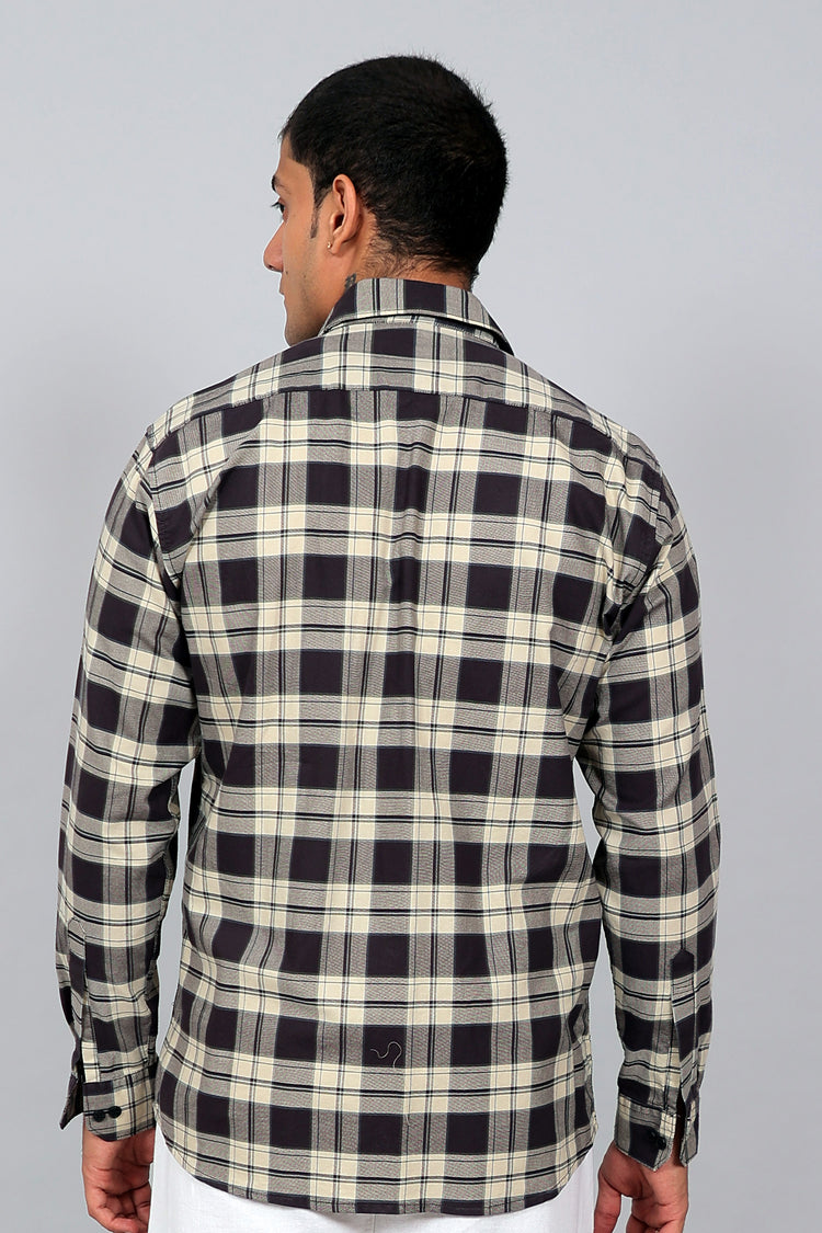 Bluebird Men’s CREAM GREEN Checked Shirt