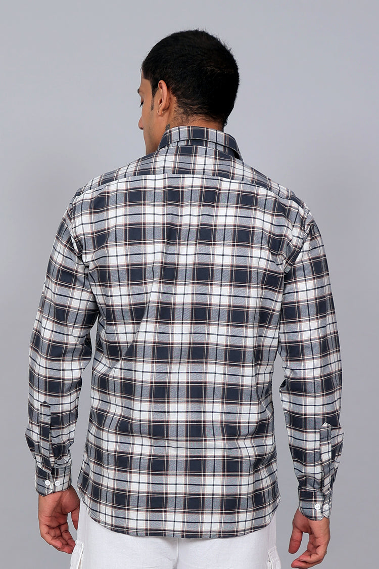 Bluebird Men’s WHITE GREEN PINK Checked Shirt