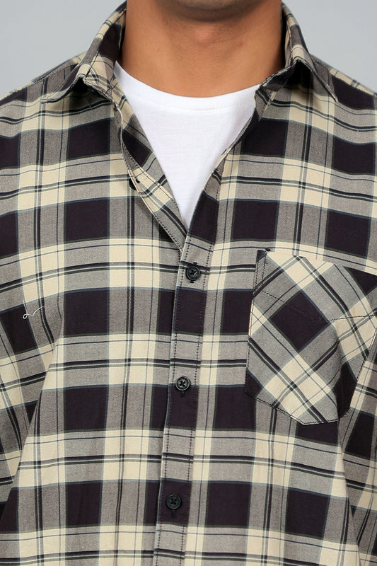 Bluebird Men’s CREAM GREEN Checked Shirt