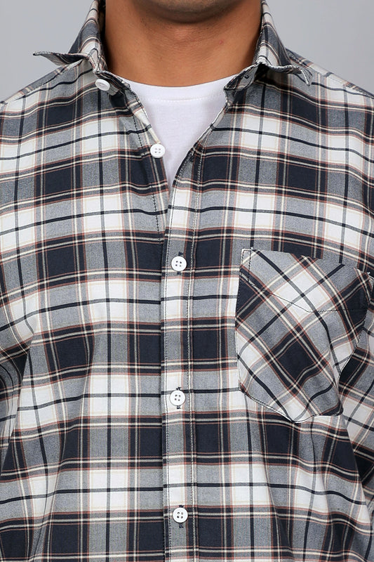 Bluebird Men’s WHITE GREEN PINK Checked Shirt