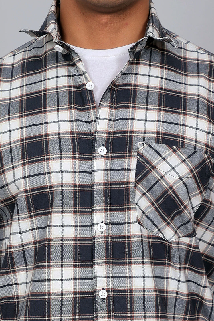 Bluebird Men’s WHITE GREEN PINK Checked Shirt