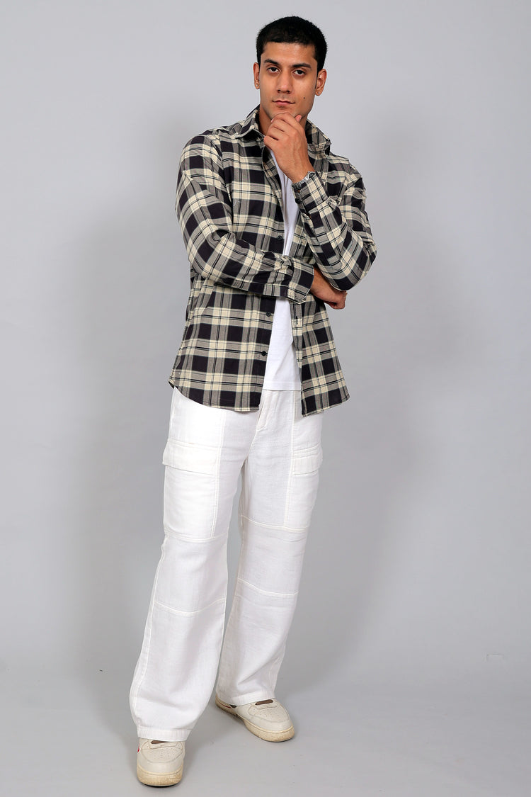 Bluebird Men’s CREAM GREEN Checked Shirt