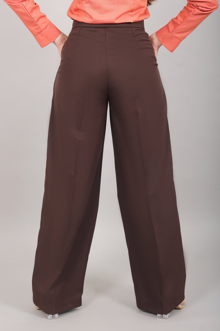 Bluebird Women Brown Bell Bottom Trouser - Veshbhoshaa