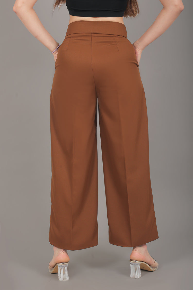 BLUEBIRD WOMEN'S CARAMEL SHORT BELL BOTTOM TROUSER