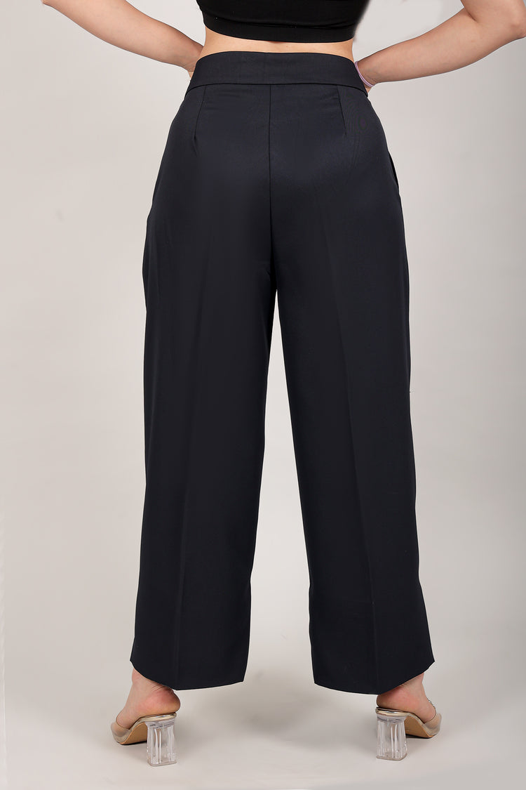 BLUEBIRD WOMEN'S BLACK SHORT BELL BOTTOM TROUSER