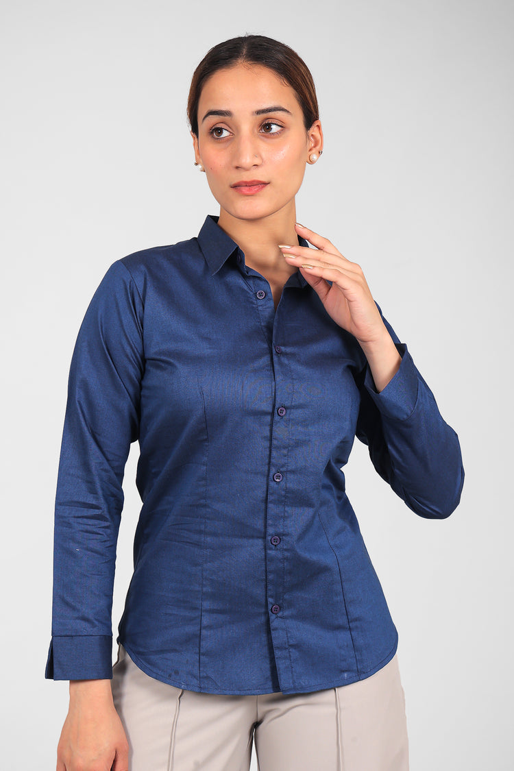 Bluebird Women Blue Shirt - Veshbhoshaa