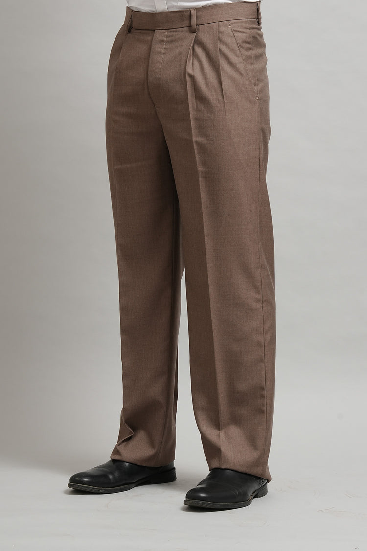 Premium Classic Taupe Pleated Trouser