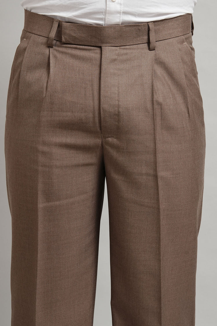 Premium Classic Taupe Pleated Trouser