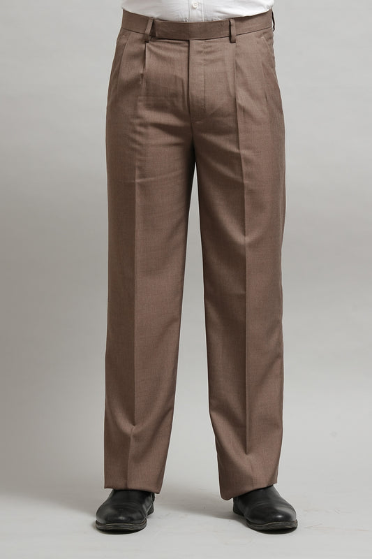 Premium Classic Taupe Pleated Trouser