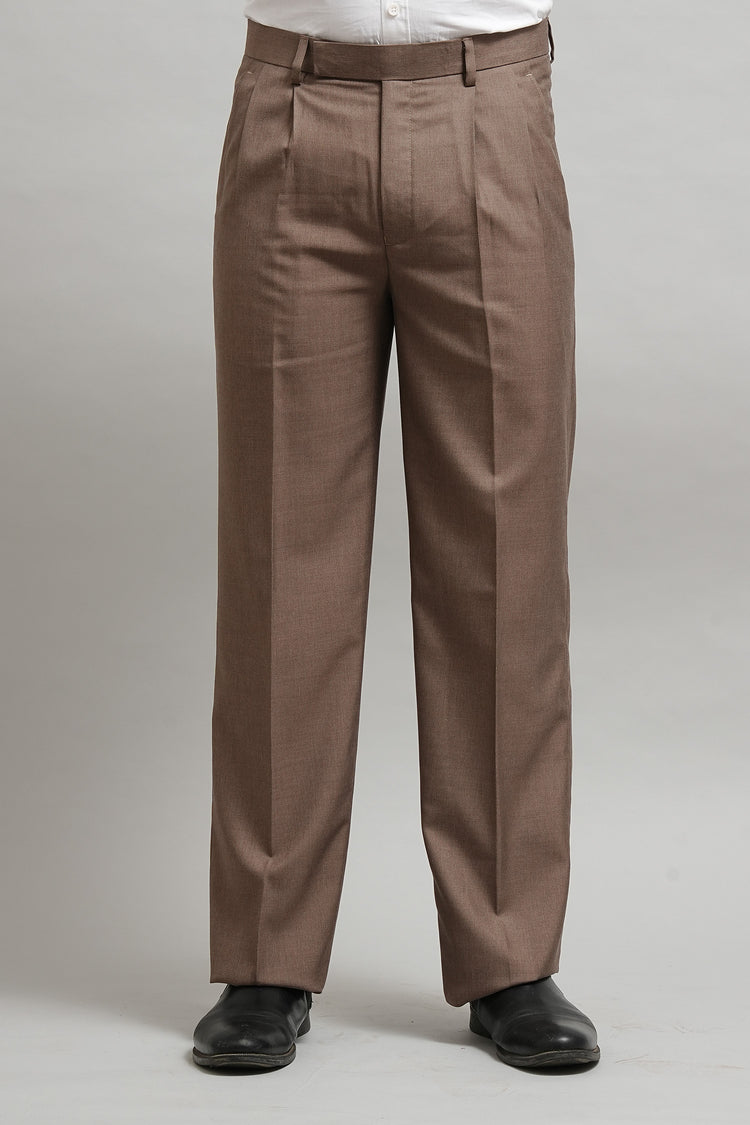 Premium Classic Taupe Pleated Trouser
