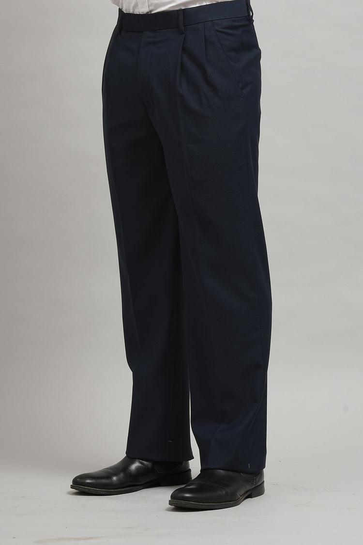 Midnight Blue Classic Pleated Trouser
