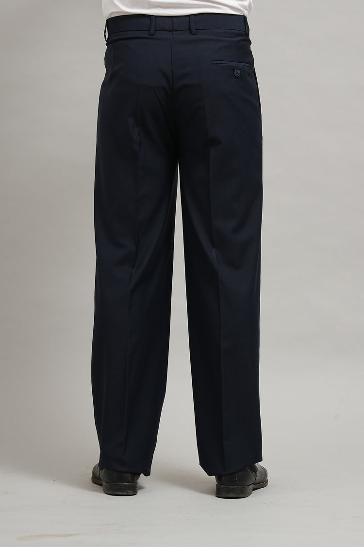 Midnight Blue Classic Pleated Trouser