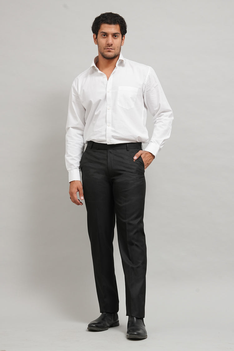 Bluebird Men's Black Decor Lycra Trouser