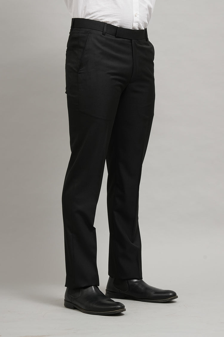 Bluebird Men's Black Decor Lycra Trouser