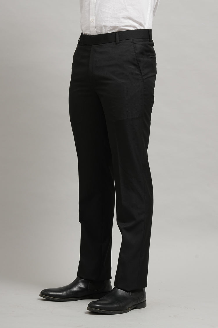 Bluebird Men's Black Decor Lycra Trouser