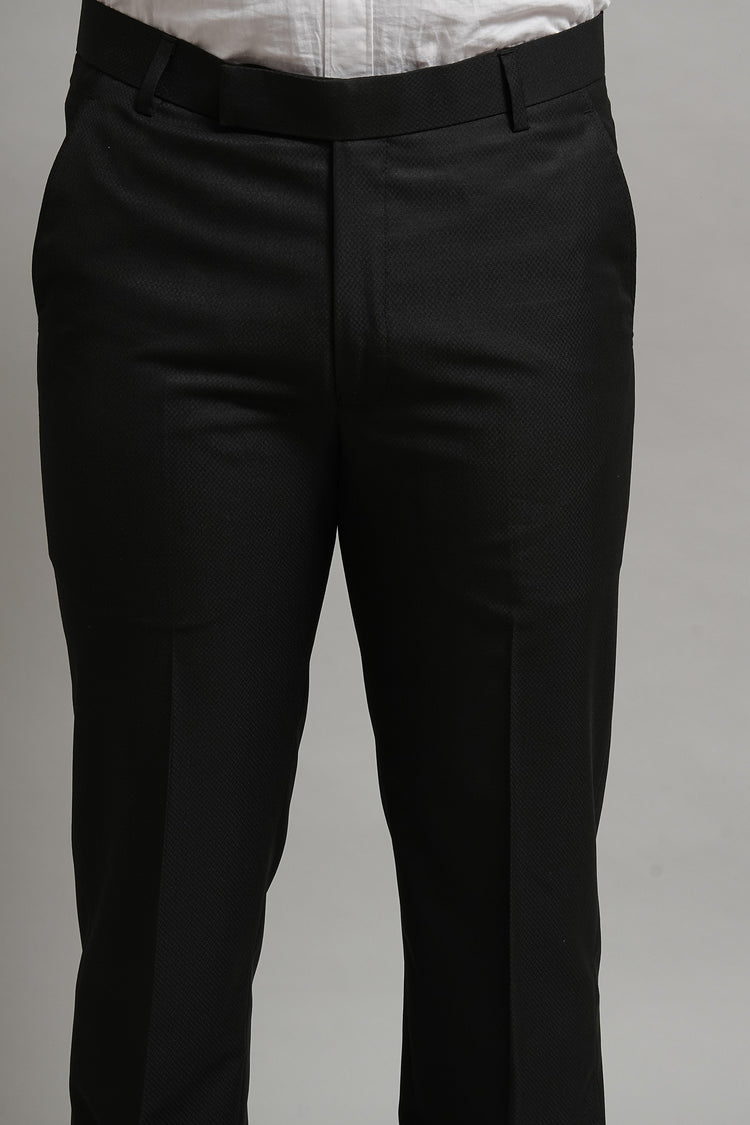 Bluebird Men's Black Decor Lycra Trouser