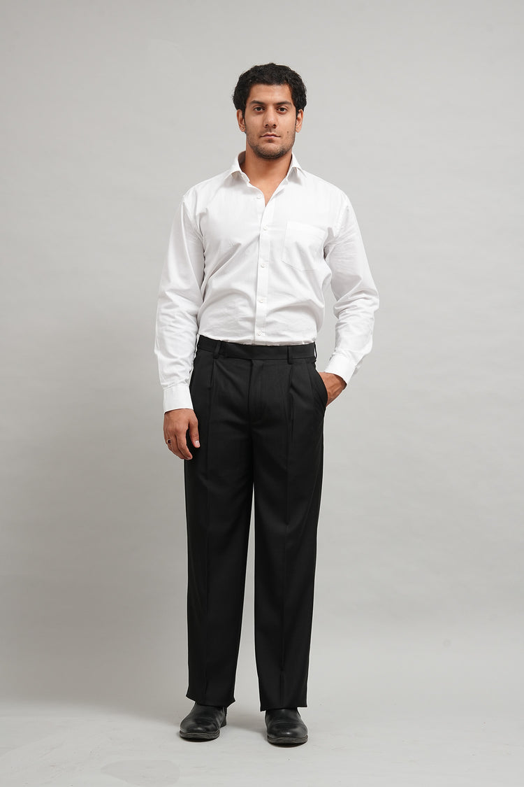 Premium Black Pleated Trousers