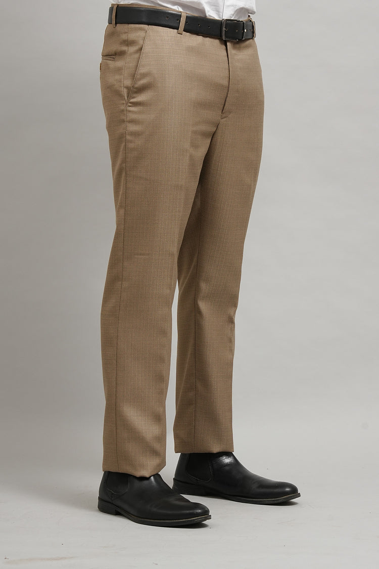 Bluebird Men's Camel Brown Jute Trouser