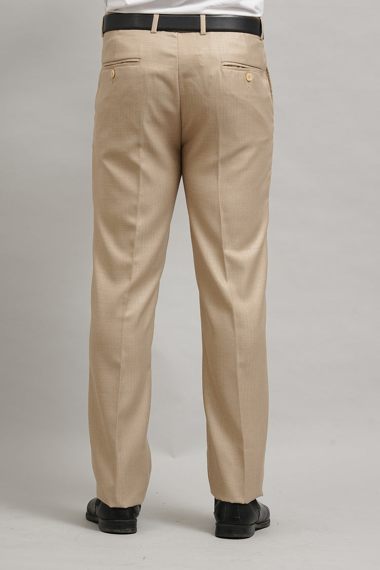 Bluebird Men's Jute Beige Textured Trouser