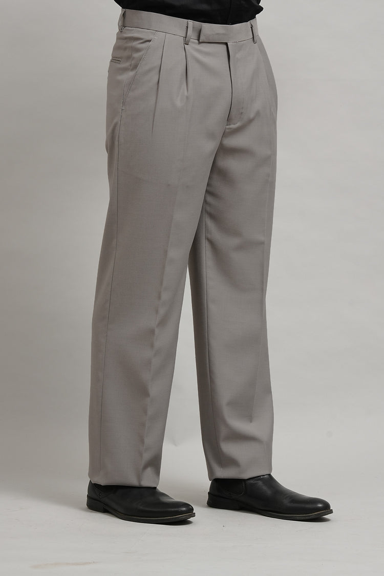 Premium Frost Grey Pleated Trousers