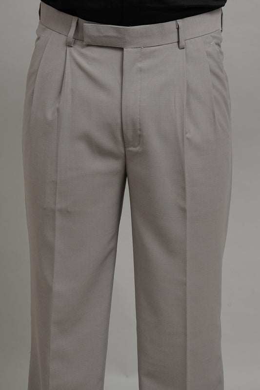 Premium Frost Grey Pleated Trousers