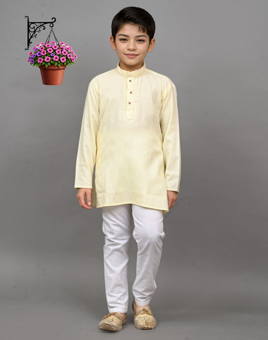 Cream Embroidered Kurta Set – Elegant & Classic for Your Little One