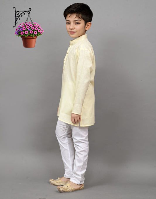 Cream Embroidered Kurta Set – Elegant & Classic for Your Little One