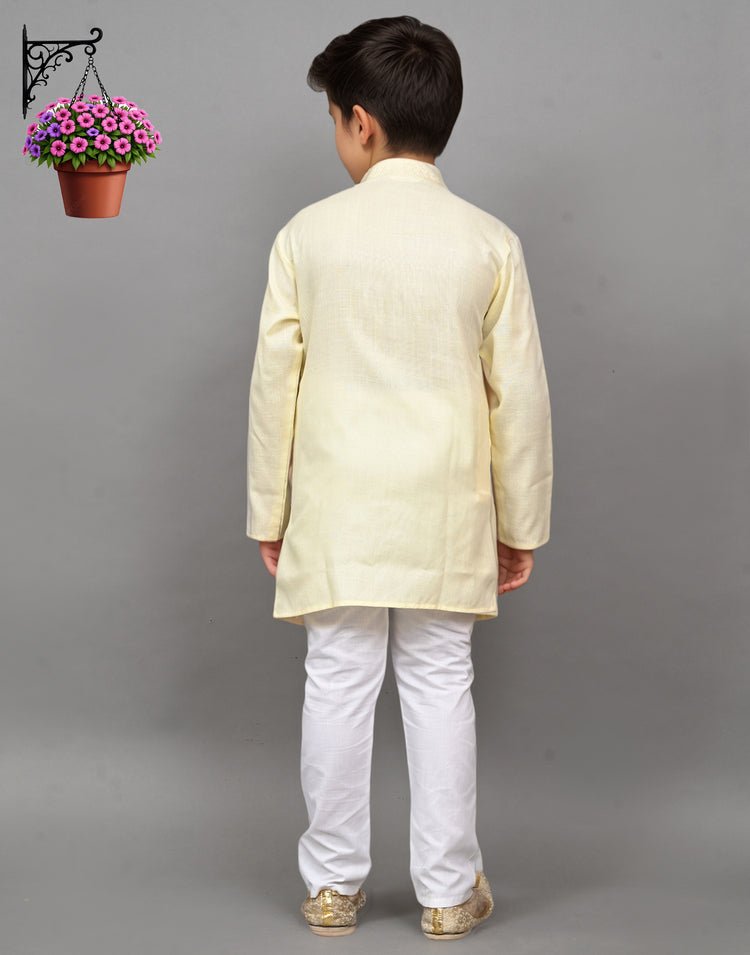 Cream Embroidered Kurta Set – Elegant & Classic for Your Little One