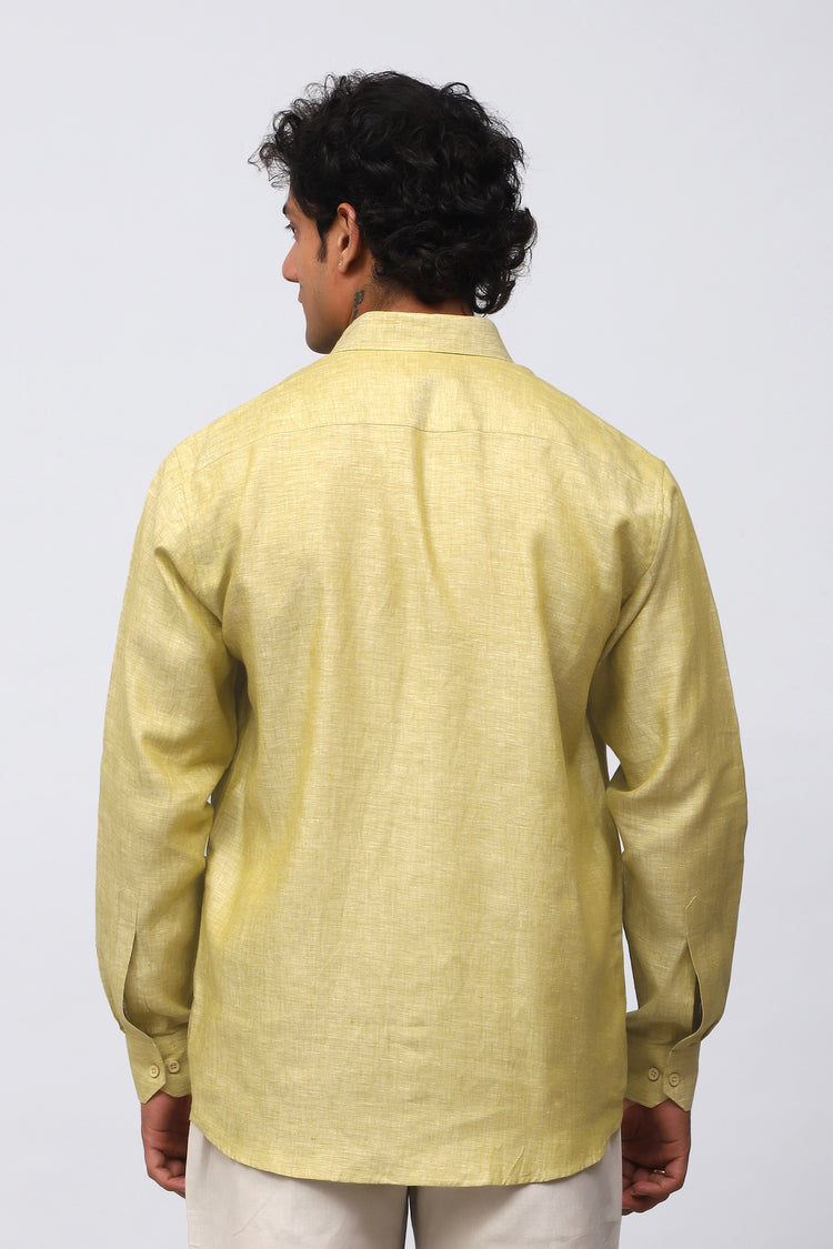 Bluebird Men's 100% Lemon Linen Shirt