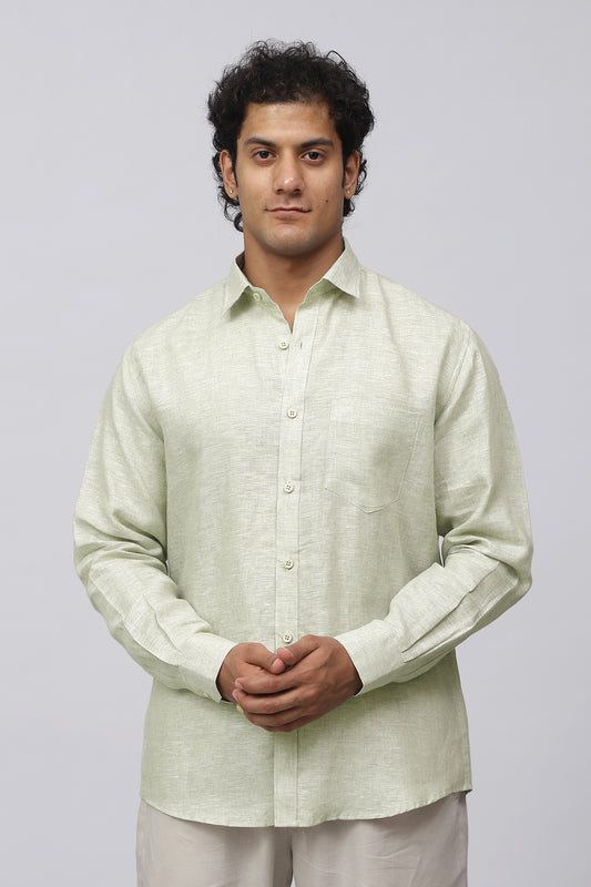 Bluebird Men's 100% Grey Linen Shirt