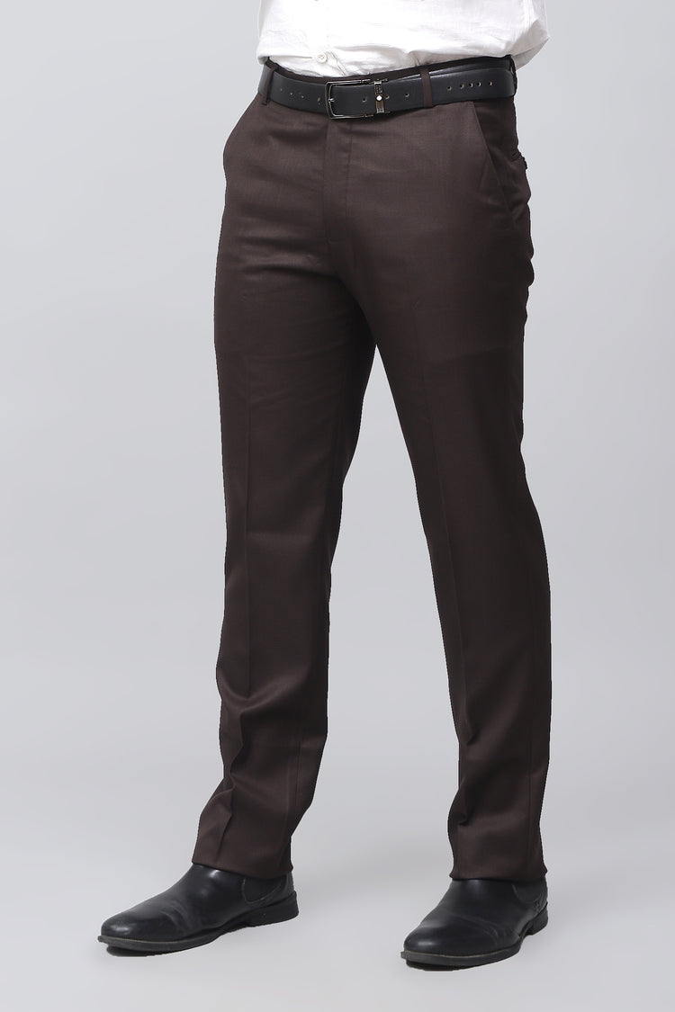 Bluebird Men's Rich Chocolate Brown Work Formal Trousers